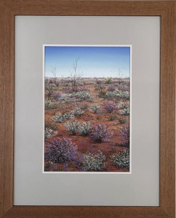 Sand-Sage-and-Firebush-with-Native-Blue-Cornflowes-framed.jpg
