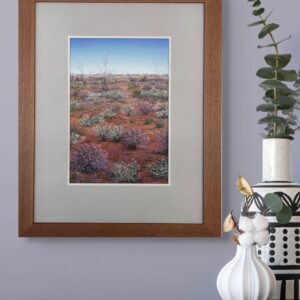 sand sage and firebush with native blue cornflowes framed-full